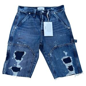 Frame Denim Distressed Blue‎ Denim Shorts